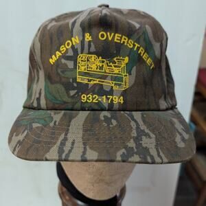 VINTAGE Mason & Overstreet CAMO Snap Back Made USA TRUCKER full fabric Hat  Cap